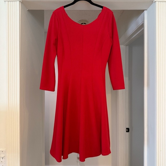 Anthro Sunday in Brooklyn Crosstown Dress 3/4" Sleeve Red Mini Dress M Classic - Picture 4 of 16